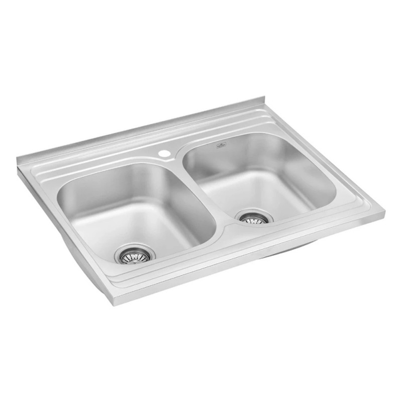 Кухонна мийка накладна Kroner KRP Satin-6080Z (0,8 мм)