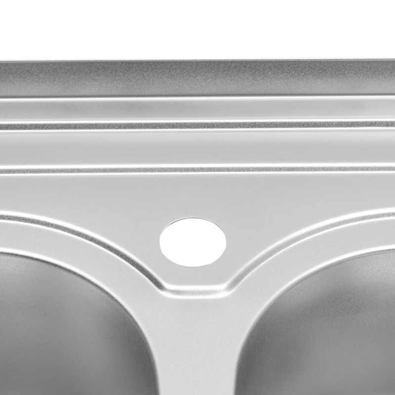 Кухонна мийка накладна Kroner KRP Satin-6080Z (0,8 мм)