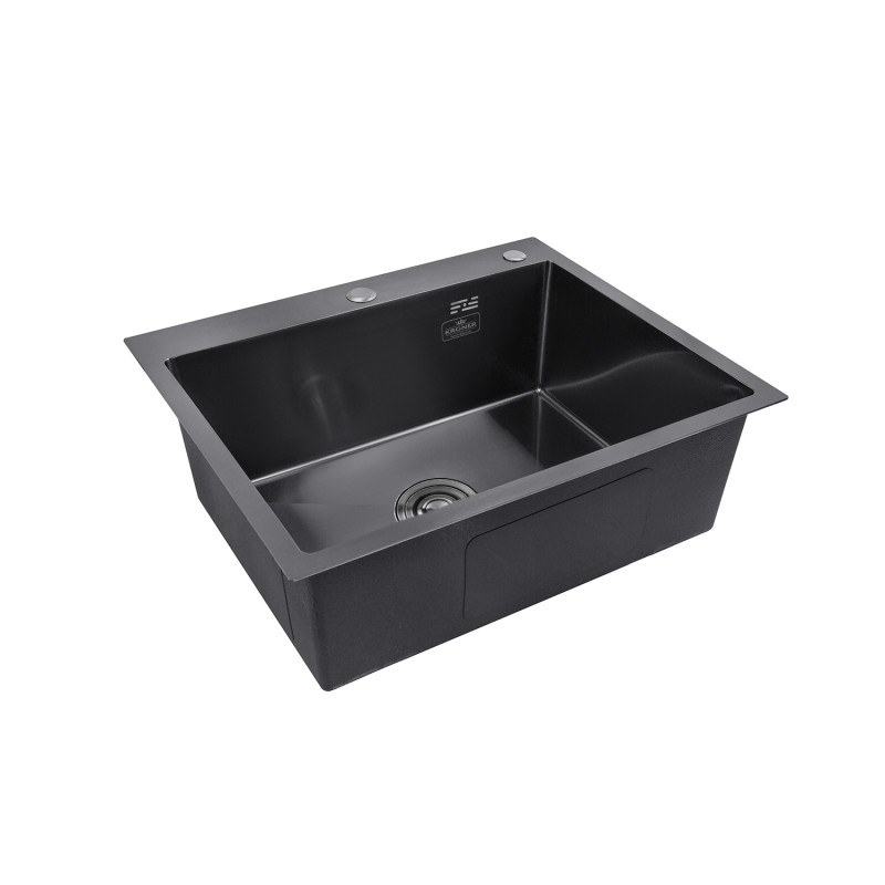Кухонна мийка Kroner KRP Schwarze - 6050HM PVD (3,0/1,0 мм)