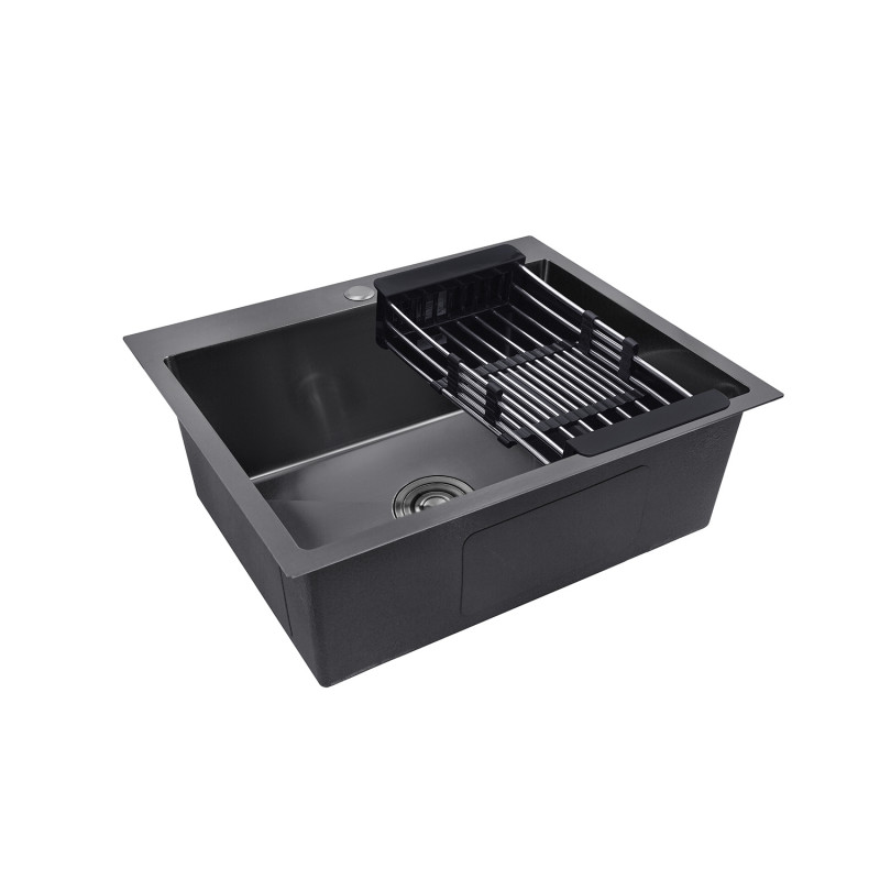 Кухонна мийка Kroner KRP Schwarze - 6050HM PVD (3,0/1,0 мм)