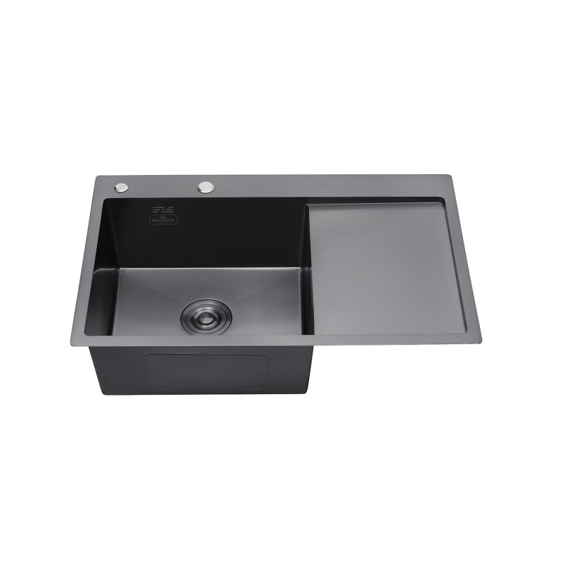 Кухонна мийка Kroner KRP Schwarze - 7849LHM PVD (3,0/1,0 мм)