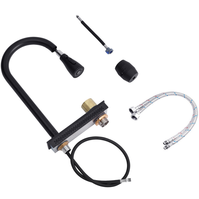 Кухонна мийка Kroner KRP PVD Schwarze - SET7546HM (3/0,7 мм)