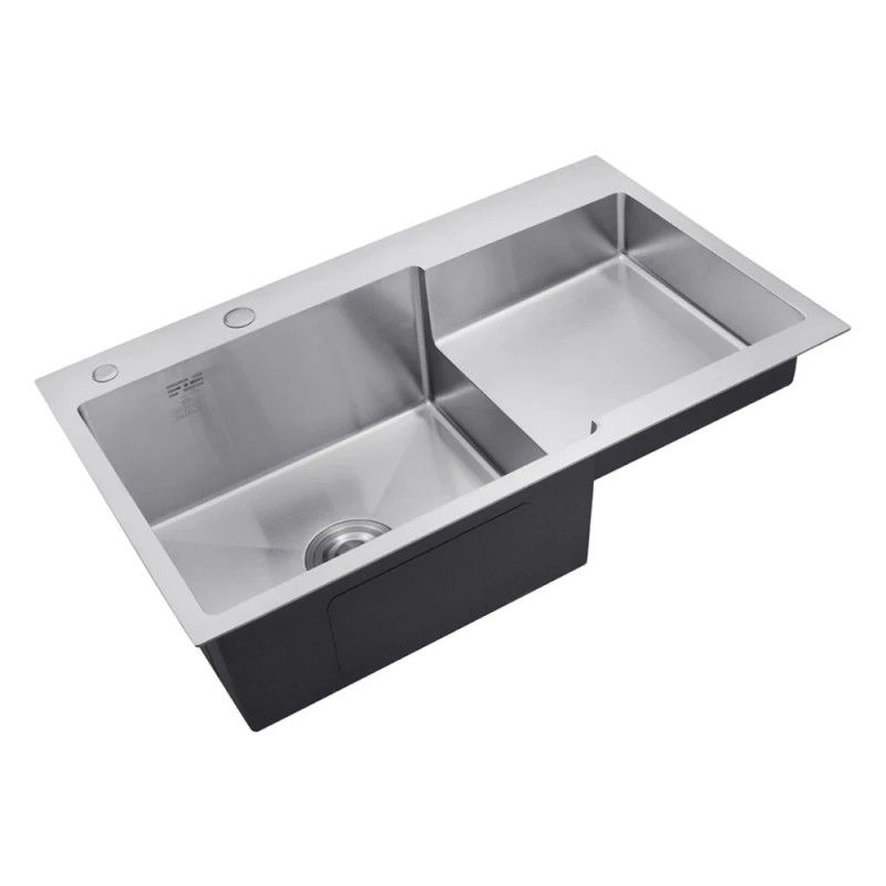 Кухонна мийка Kroner KRP Gebürstet - 7848LHM (3,0/1,0 мм)