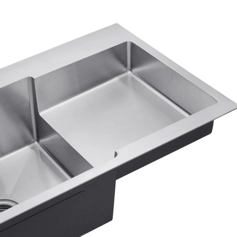 Кухонна мийка Kroner KRP Gebürstet - 7848LHM (3,0/1,0 мм)