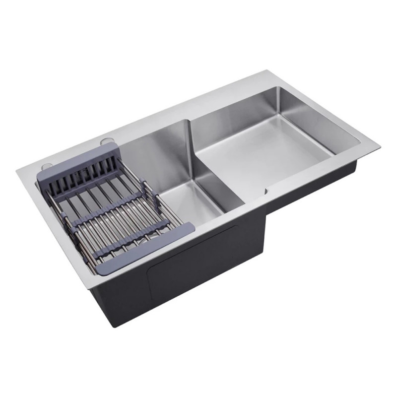 Кухонна мийка Kroner KRP Gebürstet - 7848LHM (3,0/1,0 мм)