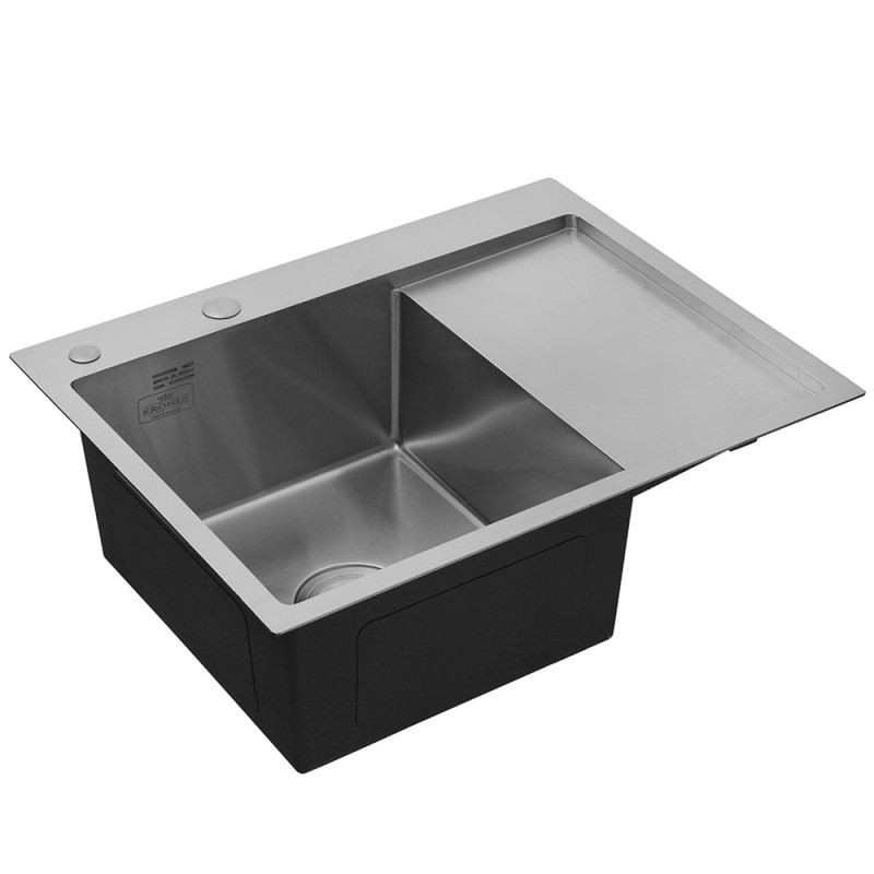 Кухонна мийка Kroner KRP Gebürstet - 6350LHM (3,0/1,0 мм)