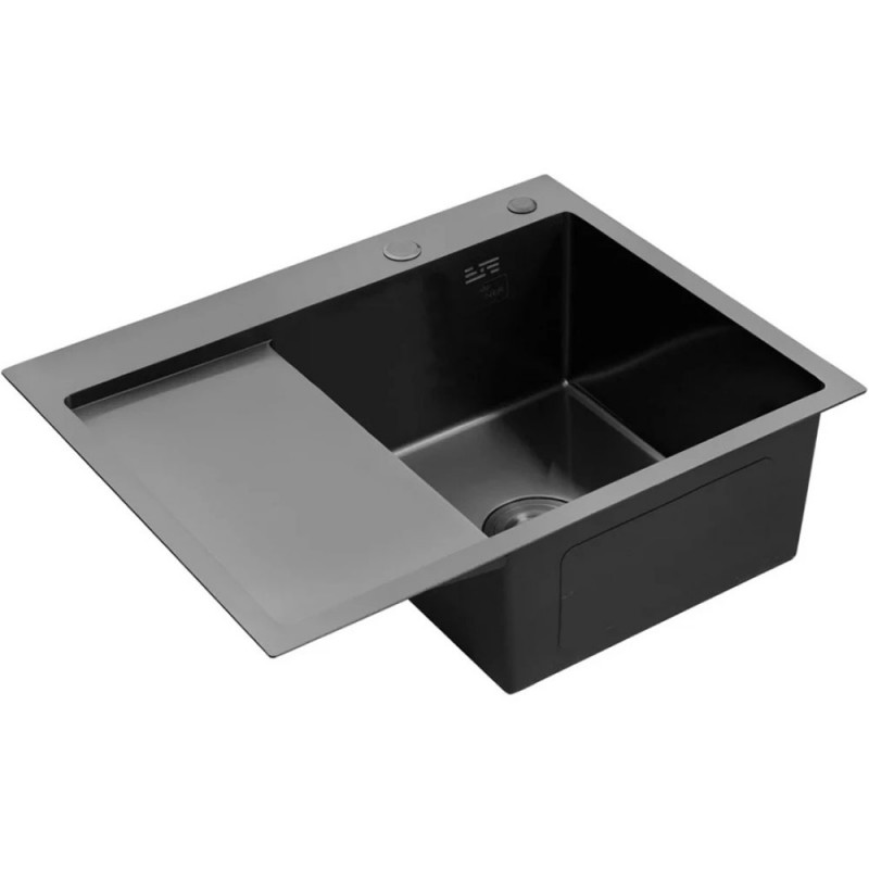 Кухонна мийка Kroner KRP Schwarze - 6350RHM PVD (3,0/1,0 мм)