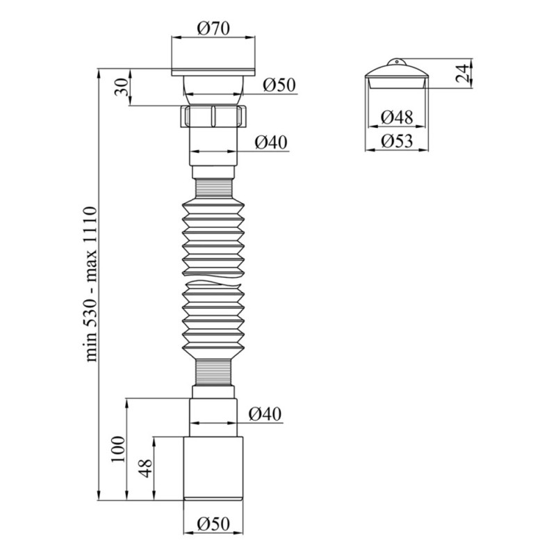 Гофросифон Kroner KRP - GS01 1 1/2"х40/50