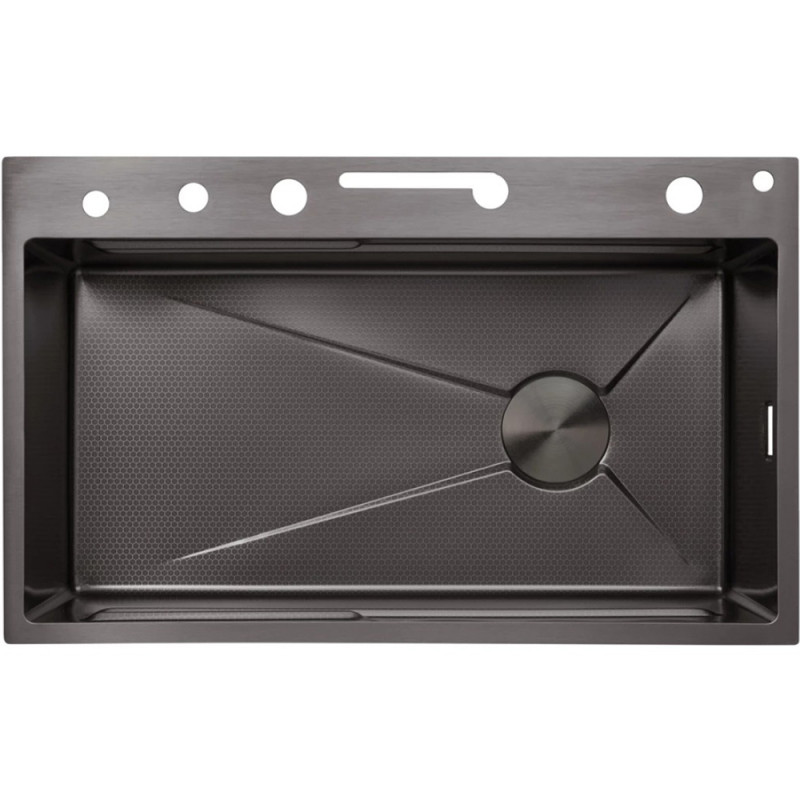 Кухонна мийка Kroner KRP Schwarze - SET7546ARTHM PVD (3.0/0.8 мм)