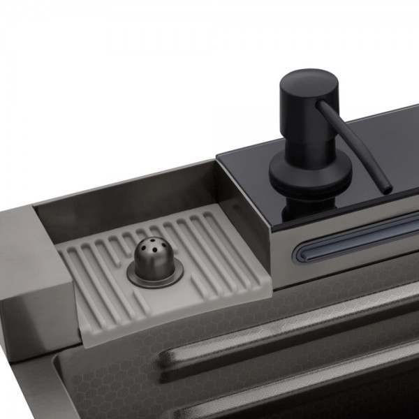 Кухонна мийка Kroner KRP Schwarze - SET7546ARTHM PVD (3.0/0.8 мм)