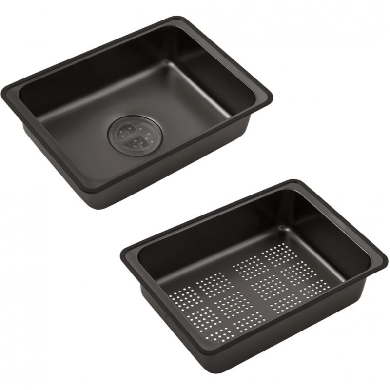 Кухонна мийка Kroner KRP Schwarze - SET7546ARTHM PVD (3.0/0.8 мм)