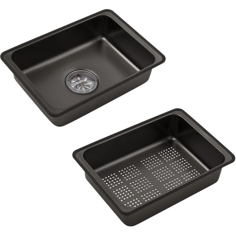 Кухонна мийка Kroner KRP Schwarze - SET7545HM PVD (3/0/0.8 мм)