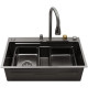 Кухонна мийка Kroner KRP Schwarze - SET7545HM PVD (3/0/0.8 мм)
