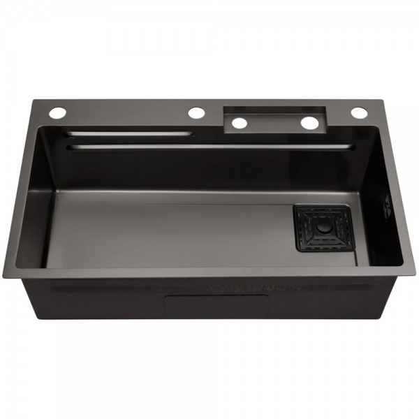 Кухонна мийка Kroner KRP Schwarze - SET7545HM PVD (3/0/0.8 мм)
