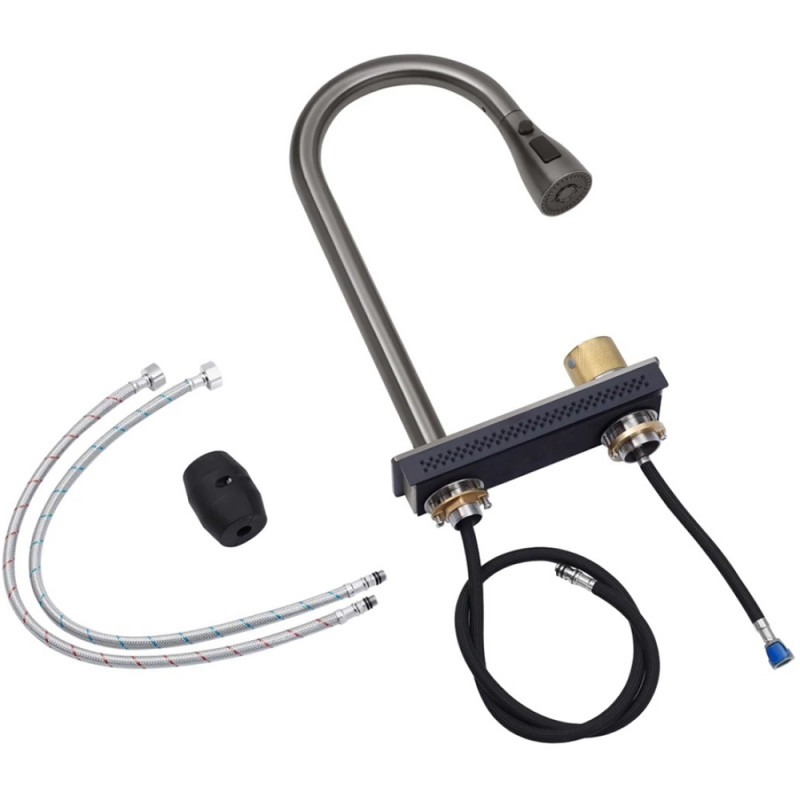 Кухонна мийка Kroner KRP Schwarze - SET7545HM PVD (3/0/0.8 мм)