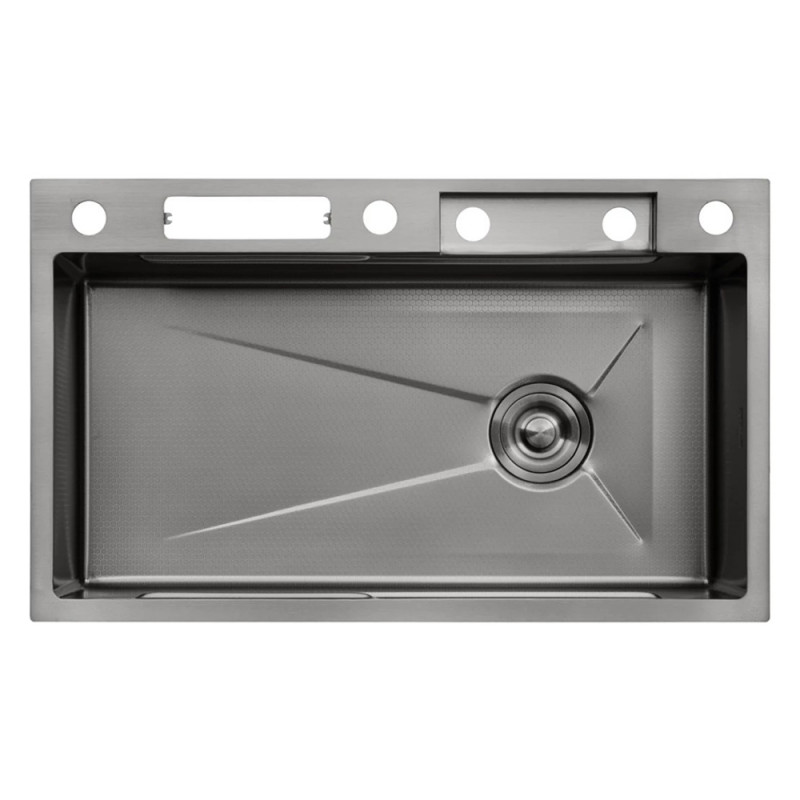 Кухонна мийка Kroner KRP Schwarze - SET7545NB PVD (3.0/0.8 мм)