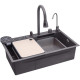 Кухонна мийка Kroner KRP Schwarze - SET7545NG PVD (3.0/0.8 мм)