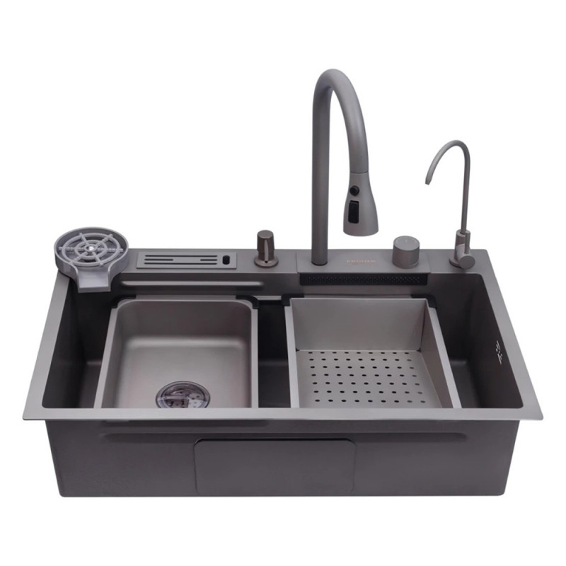 Кухонна мийка Kroner KRP Schwarze - SET7545NG PVD (3.0/0.8 мм)