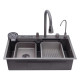 Кухонна мийка Kroner KRP Schwarze - SET7545NG PVD (3.0/0.8 мм)