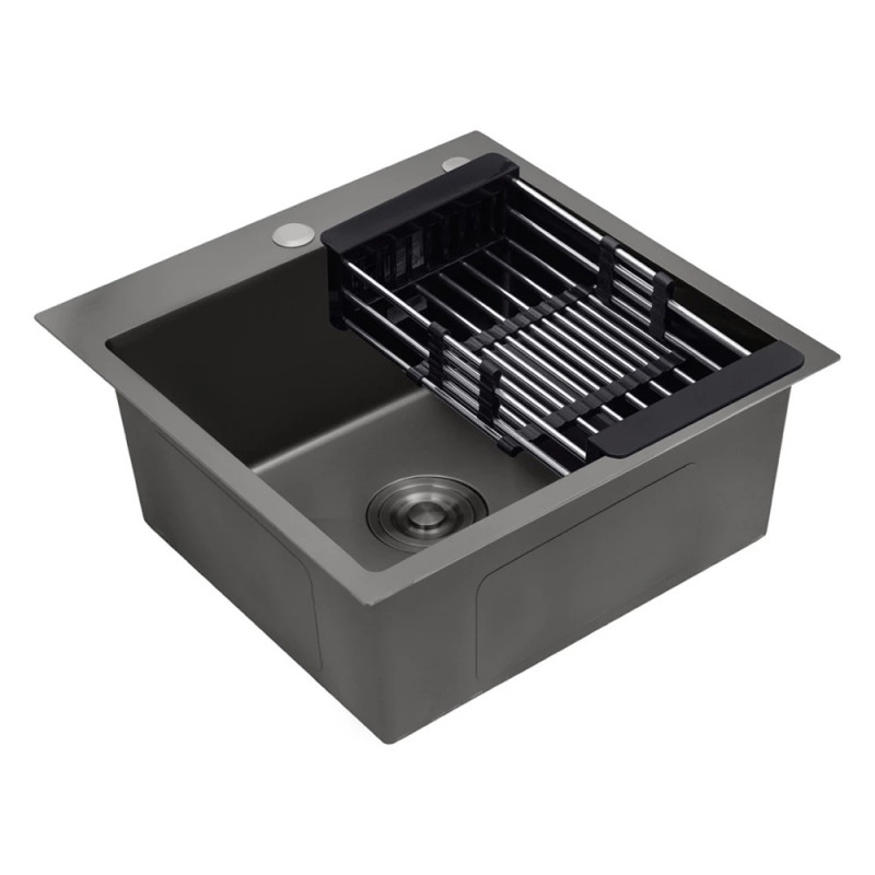 Кухонна мийка Kroner KRP Schwarze - 4545HM PVD (3.0/1.0 мм)