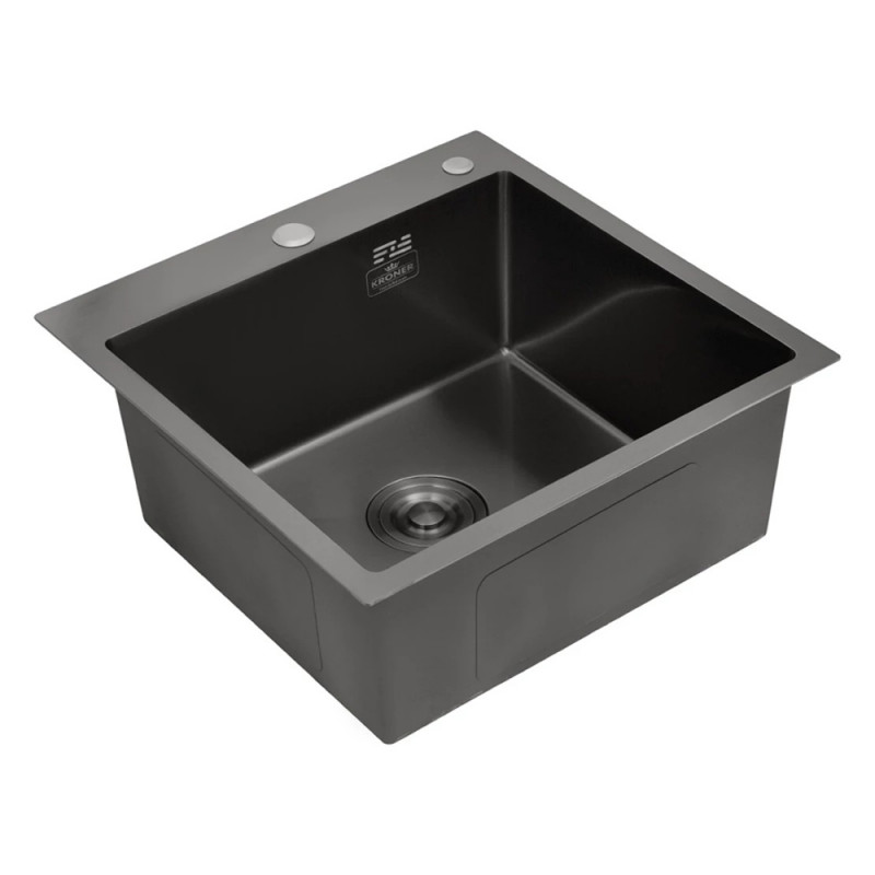 Кухонна мийка Kroner KRP Schwarze - 4545HM PVD (3.0/1.0 мм)