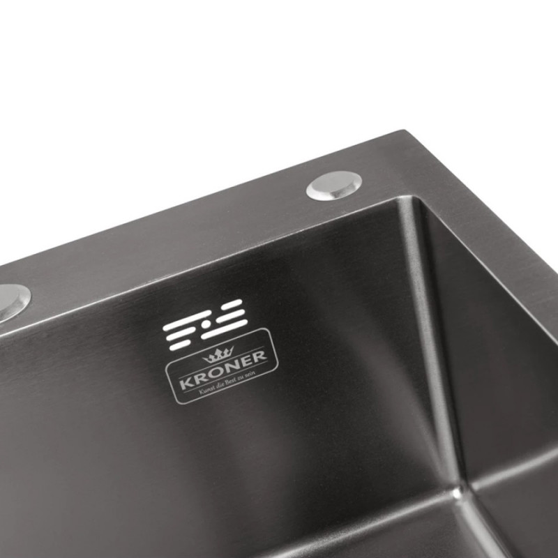 Кухонна мийка Kroner KRP Schwarze - 4545HM PVD (3.0/1.0 мм)