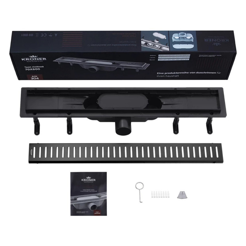 Трап лінійний Kroner KRP Harz SCH60 Sektion Schwarz