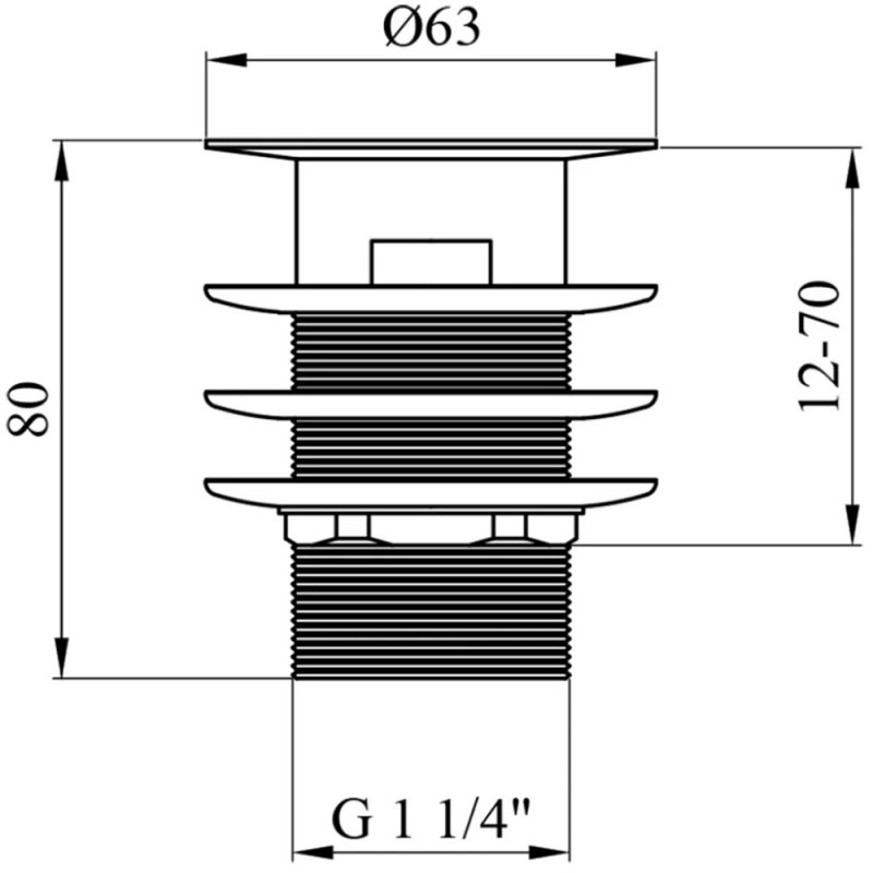 Донний клапан для раковин Kroner KRM - C962-1 1 1/4" з переливом