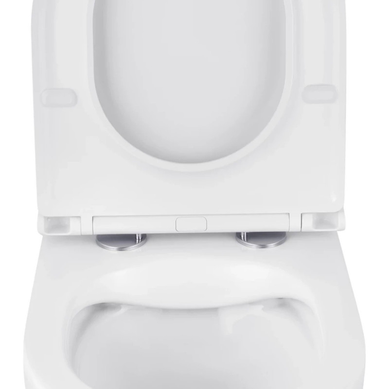 Унітаз підвісний Kroner Harz WHI493736 RIMLESS безобідковий з сидінням Slim Duroplast / Soft-close / Quick relase