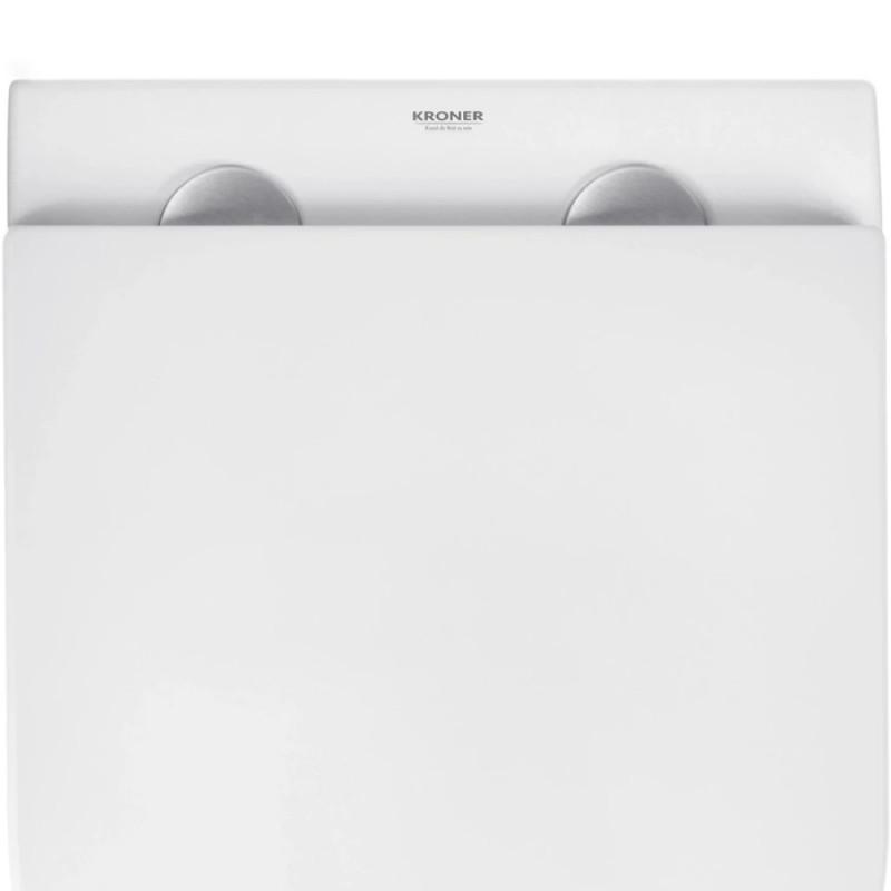 Унітаз підвісний Kroner Harz WHI493736 RIMLESS безобідковий з сидінням Slim Duroplast / Soft-close / Quick relase