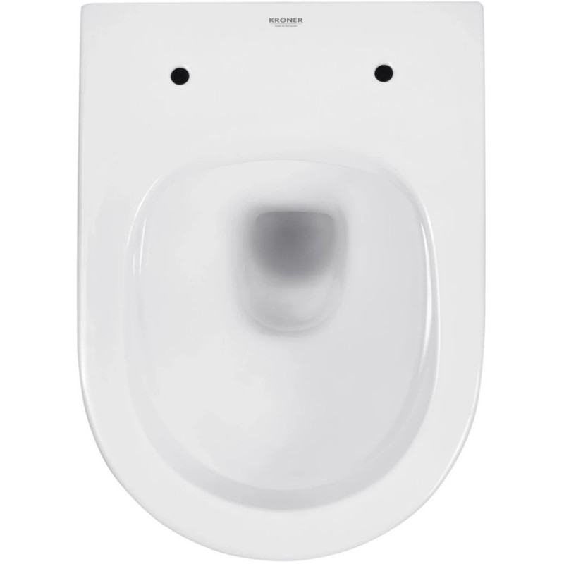 Унітаз підвісний Kroner Harz WHI493736 RIMLESS безобідковий з сидінням Slim Duroplast / Soft-close / Quick relase