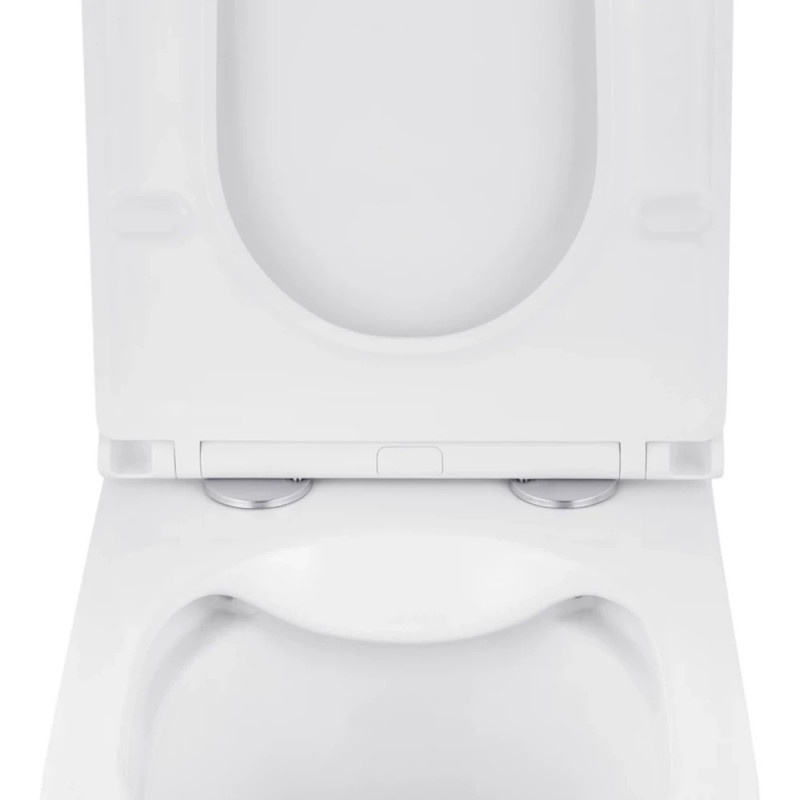 Унітаз підвісний Kroner Eifel WHI493436 RIMLESS безобідковий з сидінням Slim Duroplast / Soft-close / Quick relase