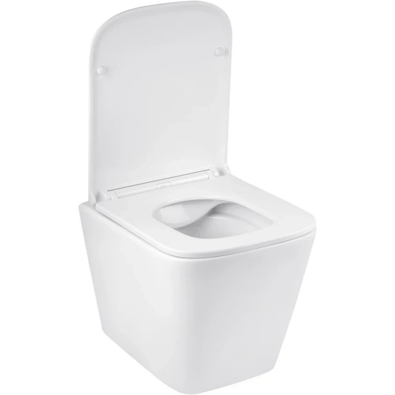 Унітаз підвісний Kroner Eifel WHI493436 RIMLESS безобідковий з сидінням Slim Duroplast / Soft-close / Quick relase