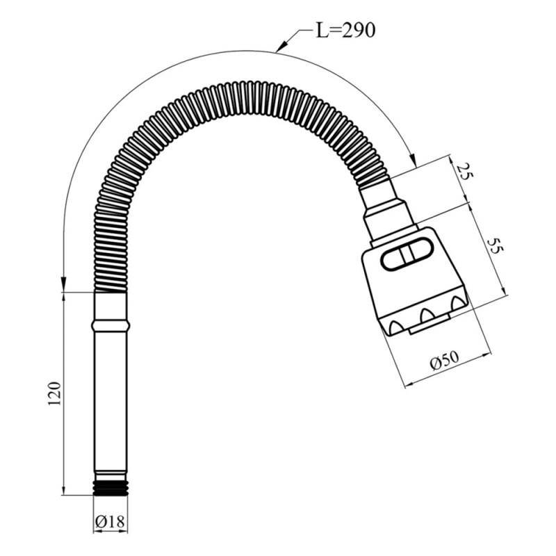 Вилив для змішувача гнучкий Kroner KRP - ESG801