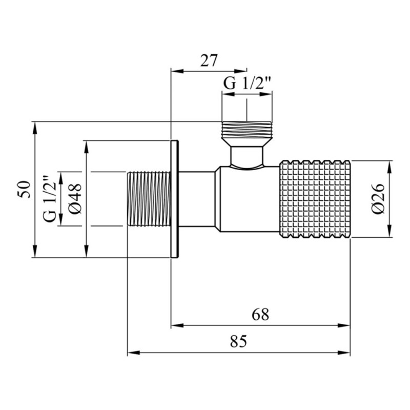 Кран приладовий Kroner KRP Edelstahl Klassisch - CHS201 1/2"х1/2" ЗЗ