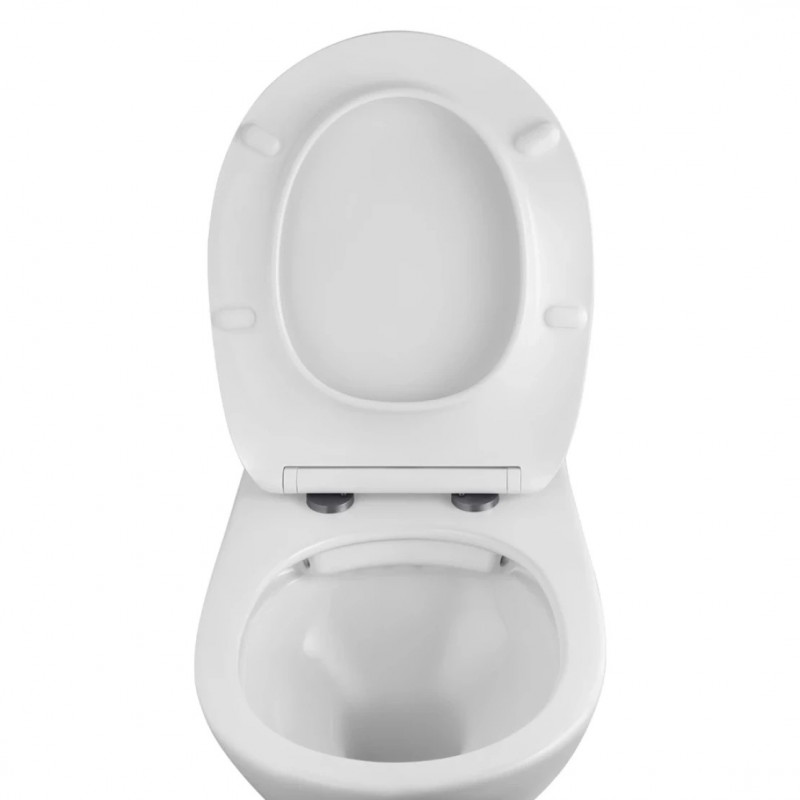 Унітаз підвісний Kroner KRP - A534UF Rimless 410х355х555 мм, сидіння Slim Duroplast / Soft-close / Quick relase