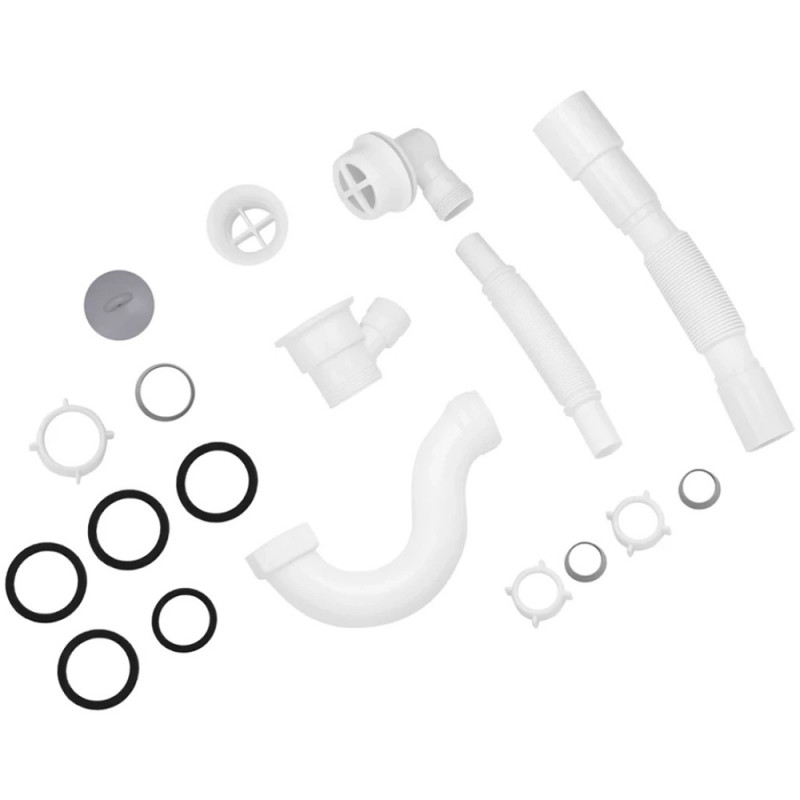 Сифон для ванни Kroner KRP - BS01 1 1/2"х40/50 мм з переливом, прямоточний