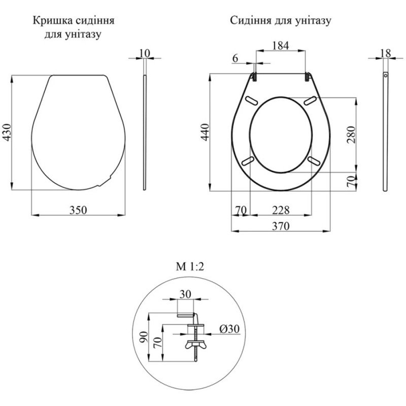 Сидіння для унітаза Kroner KRP - ТС07