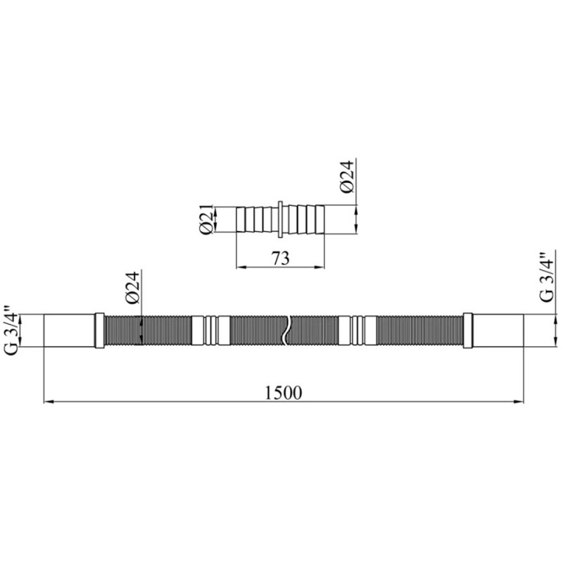 Шланг зливний для пральної машини Kroner KRP - DR150 150 см