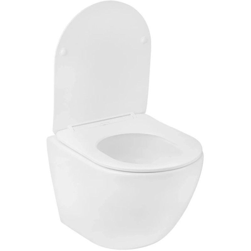 Унітаз підвісний Kroner Harz WHI483632 TORNADO безобідковий з сидінням