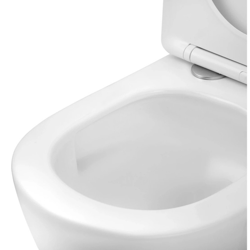 Унітаз підвісний Kroner Harz WHI483632 TORNADO безобідковий з сидінням