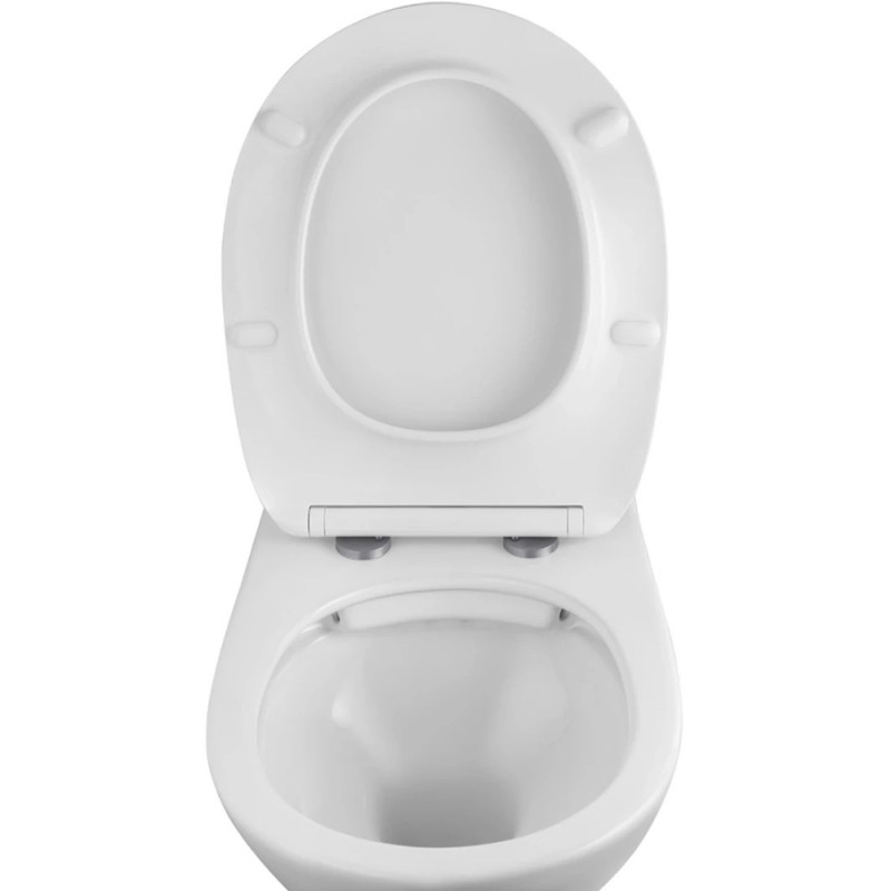 Унітаз підвісний Kroner Oker WHI533536 RIMLESS безобідковий з сидінням