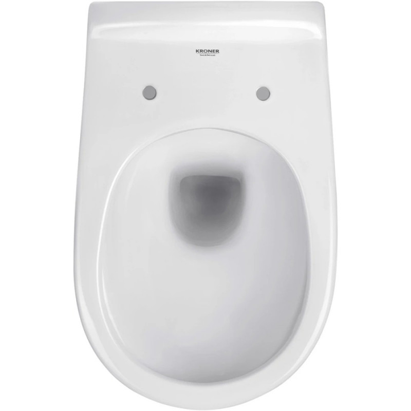 Унітаз підвісний Kroner Oker WHI533536 RIMLESS безобідковий з сидінням