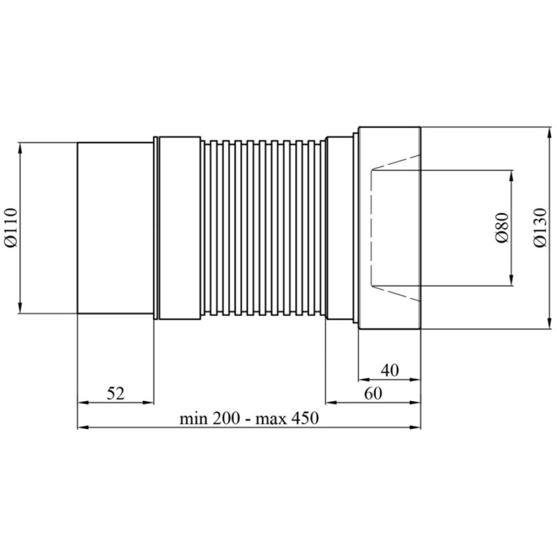Гофра для унітазу Kroner KRP - GA110P