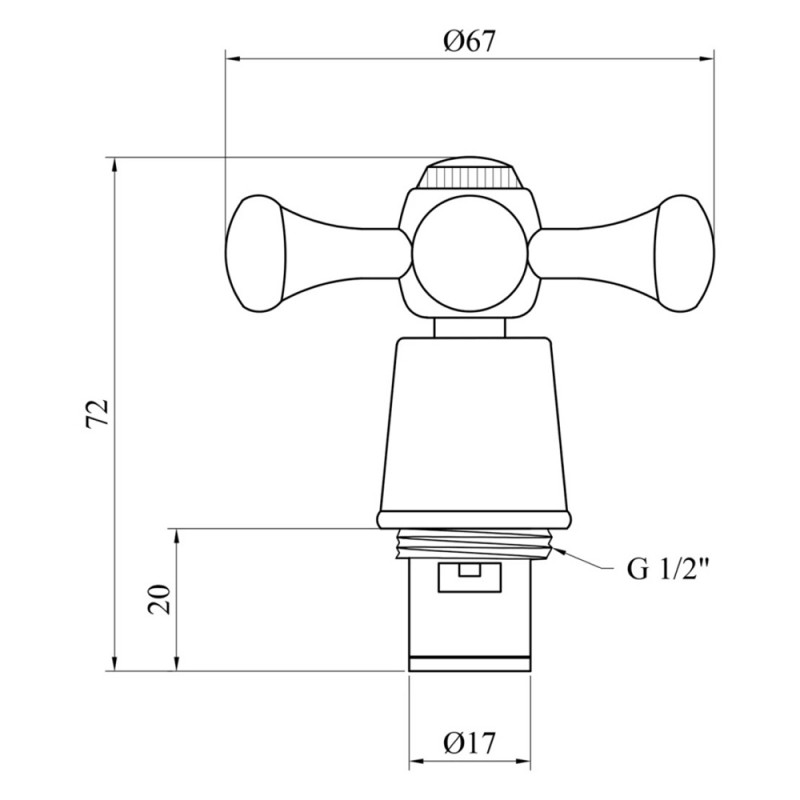 Ручка з кран-буксою для змішувача Kroner KRM - C985 (пара)