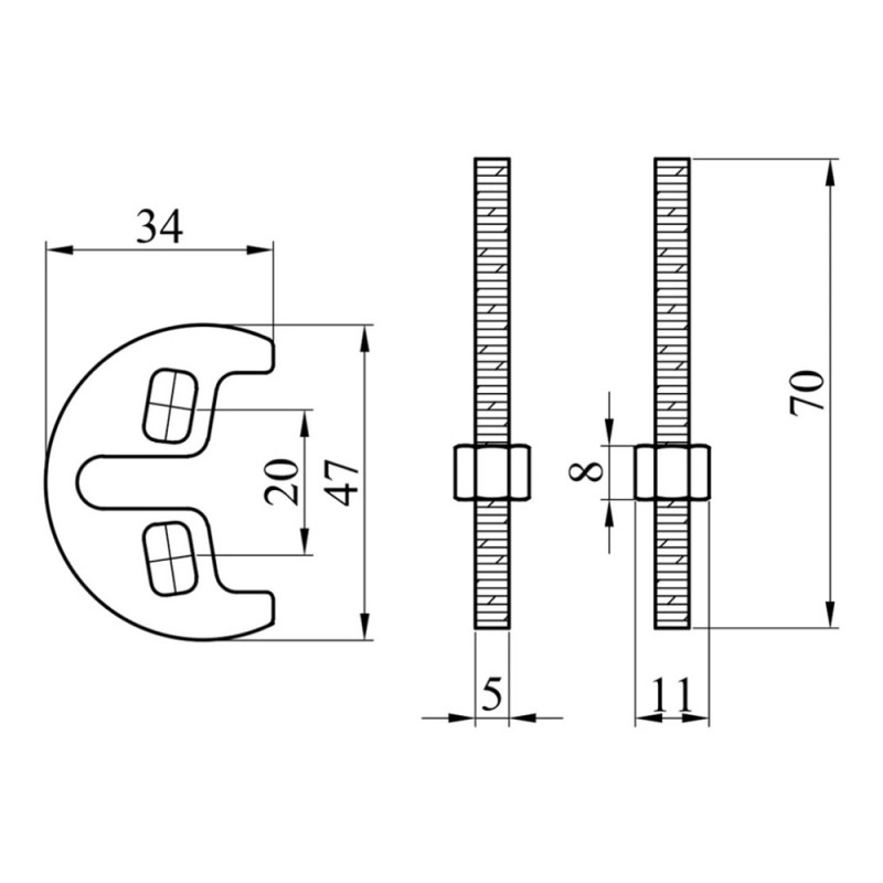 Кріплення для змішувача Kroner KRM-С18 з двома шпильками