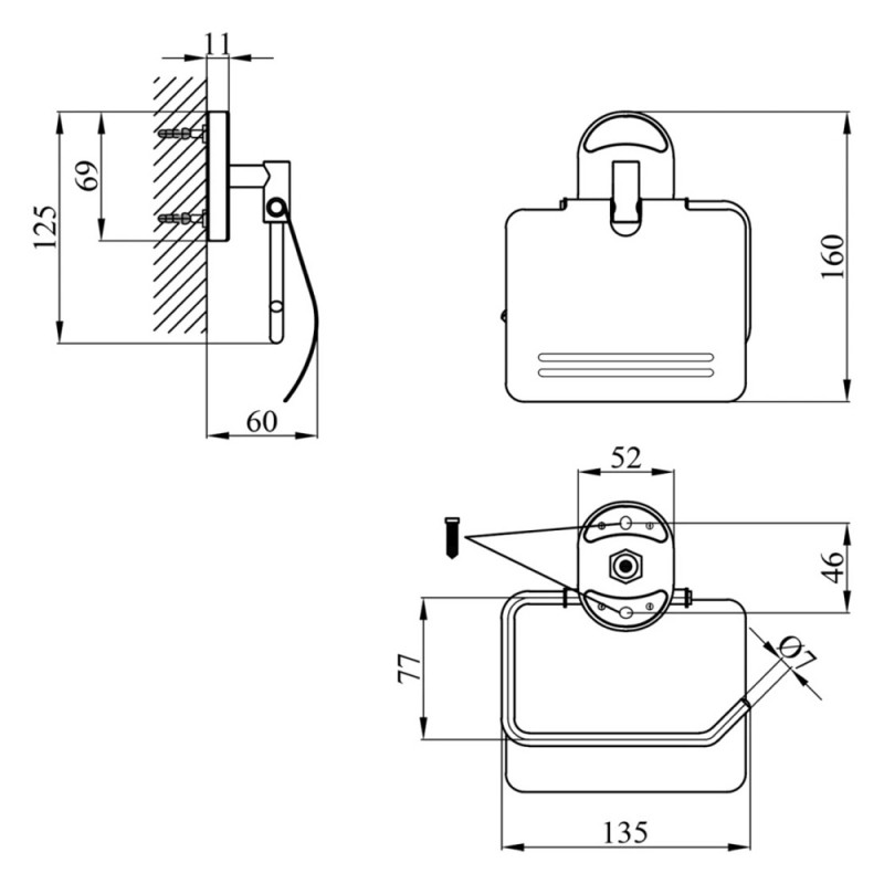 Тримач для туалетного паперу Kroner KRM Elbe - ACC2903