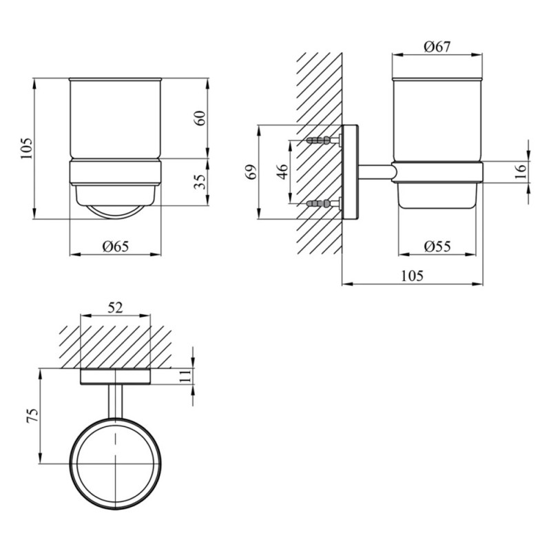 Склянка для ванної кімнати Kroner KRM Elbe - ACG2906