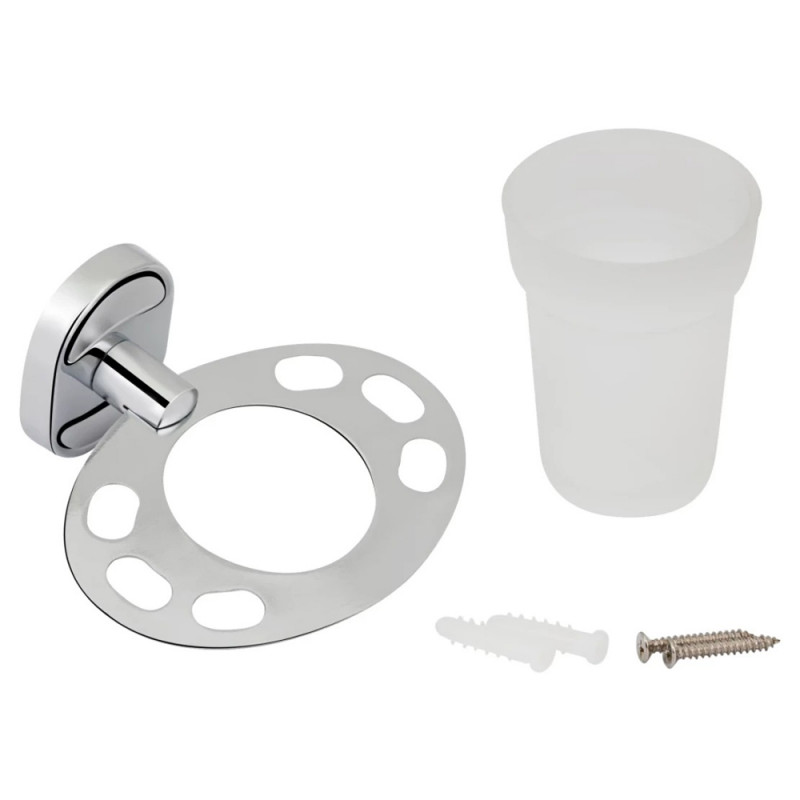 Склянка для ванної кімнати Kroner KRM Elbe - ACG2906-1 з тримачем зубних щіток