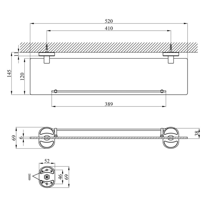Полиця для ванної кімнати Kroner KRM Elbe - ACG2907
